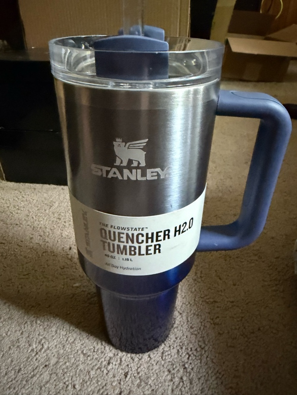 Stanley Quencher 40oz Blue Twilight Ombre Travel Tumbler with Handle and Straw